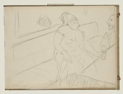 Brothel Scene; Edgar Degas, French, 1834 - 1917, about 1877; Graphite