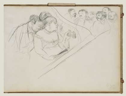 Opera Boxes; Edgar Degas, French, 1834 - 1917, about 1877; Graphite