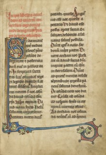 Decorated Initial S; Thérouanne ?, France, formerly Flanders, fourth quarter of 13th century, after 1277, Tempera colors, pen