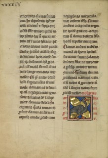 A Heron; Thérouanne ?, France, formerly Flanders, fourth quarter of 13th century, after 1277, Tempera colors, pen and ink