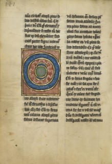 Diagram of the Zodiac; Thérouanne ?, France, formerly Flanders, fourth quarter of 13th century, after 1277, Tempera colors
