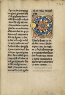 Diagram with the Sun and the Phases of the Moon; Thérouanne ?, France, formerly Flanders, fourth quarter of 13th century, after
