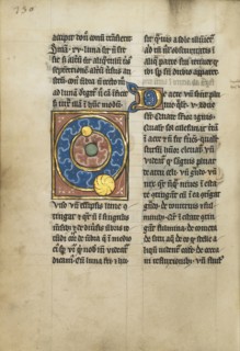 Diagram Showing the Orbits of the Sun and the Moon; Thérouanne ?, France, formerly Flanders, fourth quarter of 13th century