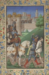 Soldiers Leading a Prisoner from a Walled City; Attributed to Maître François, French, active about 1460 - 1480, Paris, France