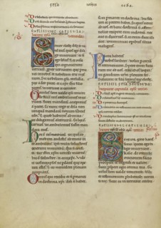 Decorated Initial S; Pontigny, probably, France; about 1170; Pen and black ink, tempera, and gold leaf on parchment