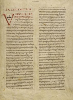 Decorated Initial V; Tours, France; about 845; Iron gall ink on parchment; Leaf: 47 x 33.7 cm, 18 1,2 x 13 1,4 in