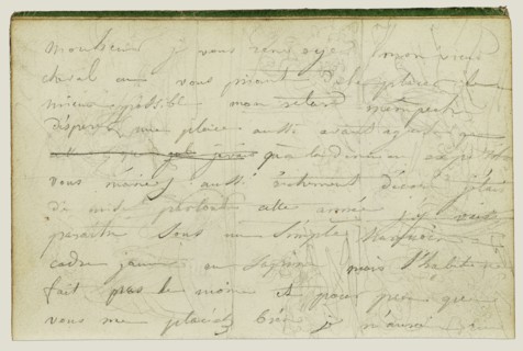 Draft Letter; Théodore Géricault, French, 1791 - 1824, 1812 - 1814; Graphite; 15.2 x 10.6 cm, 6 x 4 3,16 in
