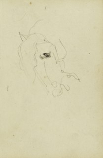 Horse Head; Théodore Géricault, French, 1791 - 1824, 1812 - 1814; Graphite; 15.2 x 10.6 cm, 6 x 4 3,16 in
