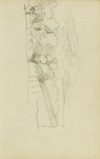Landscape with a Row of Trees; Théodore Géricault, French, 1791 - 1824, 1812 - 1814; Graphite; 15.2 x 10.6 cm