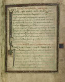 Decorated Initial Is; Rhein-Meuse; early 9th century; Tempera colors and gold and silver paint on parchment; Leaf: 24.1 x 18.1