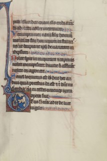 Initial D: David as a Knight Holding a Sword; Bute Master, Franco-Flemish, active about 1260 - 1290, Northeastern illuminated