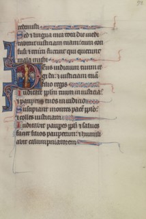 Initial D: People Worshipping a Golden Calf; Bute Master, Franco-Flemish, active about 1260 - 1290, Northeastern illuminated