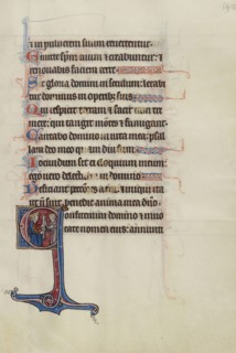 Initial C: Pharoah Handing a Key to David; Bute Master, Franco-Flemish, active about 1260 - 1290, Northeastern, illuminated