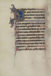 Initial N: Men Seated in a Group; Bute Master, Franco-Flemish, active about 1260 - 1290, Northeastern, illuminated, France