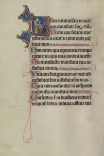 Initial B: A Friar Delivering a Sermon; Bute Master, Franco-Flemish, active about 1260 - 1290, Northeastern, illuminated