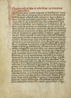 Decorated Initial Q; Milan, Lombardia, Italy; about 1400; Tempera colors, gold leaf, and ink on parchment; Leaf: 25.6 x 18.4 cm