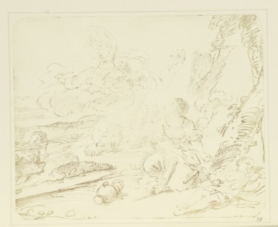 Hagar in the Desert; William Henry Fox Talbot, English, 1800 - 1877, Reading, England; 1844; Salted paper print; 17.9 × 22.2 cm