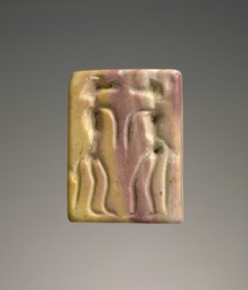 Block engraved seal; Crete, Greece; about 1850 B.C. - 1550 B.C; Tufa; 1.6 × 1.4 × 0.4 cm, 5,8 × 9,16 × 3,16 in