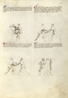 Combat with Dagger; Fiore Furlan dei Liberi da Premariacco, Italian, about 1340,1350 - before 1450, Padua, or, Italy