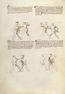 Combat with Dagger and Sword; Fiore Furlan dei Liberi da Premariacco, Italian, about 1340,1350 - before 1450, Padua, Italy