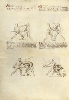 Combat with Sword; Fiore Furlan dei Liberi da Premariacco, Italian, about 1340,1350 - before 1450, Venice, Italy; about 1410