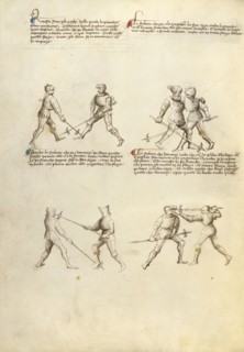 Combat with Pollaxe; Fiore Furlan dei Liberi da Premariacco, Italian, about 1340,1350 - before 1450, Venice, Italy; about 1410