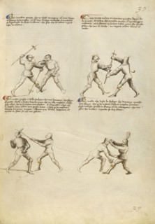 Combat with Pollaxe; Fiore Furlan dei Liberi da Premariacco, Italian, about 1340,1350 - before 1450, Venice, Italy; about 1410