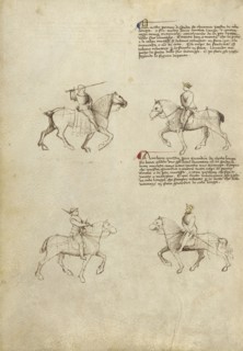 Equestrian Combat with Sword; Fiore Furlan dei Liberi da Premariacco, Italian, about 1340,1350 - before 1450, Venice, Italy