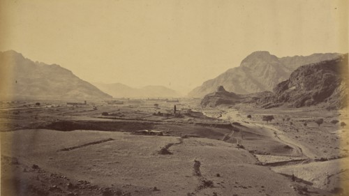 General View Ispola and Sultan Kheyl Villages, showing Buddhist Tope; John Burke, British, active 1860s - 1870s, Afghanistan