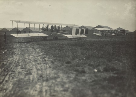 Caproni Ca. 36 airplane; Fédèle Azari, Italian, 1895 - 1930, Italy; 1914 - 1929; Gelatin silver print; 11.4 x 16.3 cm