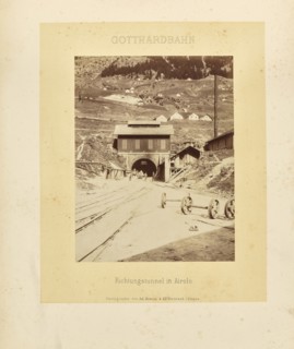 Gotthardbahn Richtungstunnel in Airolo; Adolphe Braun & Cie, French, 1876 - 1889, Dornach, France; about 1875–1882; Albumen