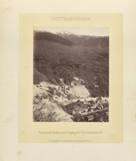 Gotthardbahn Pianotondo-Viaduct und Eingang des Pianotondotunnels; Adolphe Braun & Cie, French, 1876 - 1889, Dornach, France
