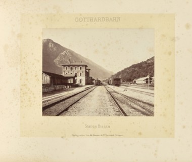 Gotthardbahn Station Biasca; Adolphe Braun & Cie, French, 1876 - 1889, Dornach, France; about 1875–1882; Albumen silver print