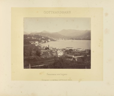 Gotthardbahn Panorama von Lugano; Adolphe Braun & Cie, French, 1876 - 1889, Dornach, France; about 1875–1882; Albumen silver