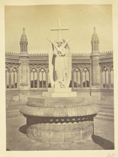 Marble Statue over the Memorial Well, Kanpur; Kanpur, India; about 1863 - 1887; Albumen silver print