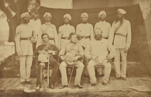 The Officers of the 41st Regiment, Bengal Native Infantry; India; 1858 - 1869; Albumen silver print