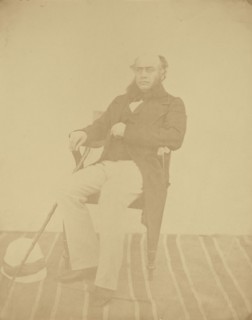 Seated Man with Muttonchop Whiskers; India; 1858 - 1869; Albumen silver print
