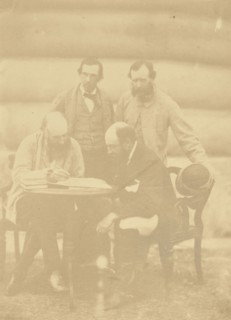 Captain Wemyss, Captain Fullerton, Major Wilson, C.B. and One  Man; India; 1858 - 1869; Albumen silver print
