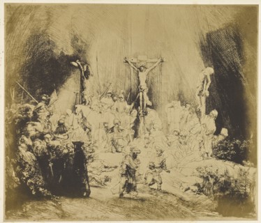 Les Trois Croix; Bisson Frères, French, active 1840 - 1864, Paris, France; 1858; Salted paper print; 37.4 x 43.3 cm