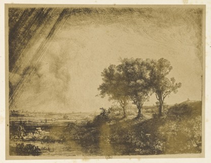 Le Paysage aux Trois Arbres; Bisson Frères, French, active 1840 - 1864, Paris, France; 1858; Salted paper print; 22 x 28.4 cm