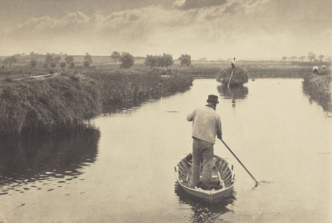 Quanting the Marsh Hay; Peter Henry Emerson, British, born Cuba, 1856 - 1936, London, England; 1886; Platinum print; 15.7 x 23.