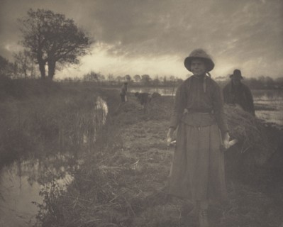 Poling the Marsh Hay; Peter Henry Emerson, British, born Cuba, 1856 - 1936, London, England; 1886; Platinum print; 23.3 x 28.7