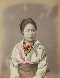 Portrait of a Young Lady; Baron Raimund von Stillfried, Austrian, 1839 - 1911, Japan; 1870s - 1890s; Hand-colored Albumen
