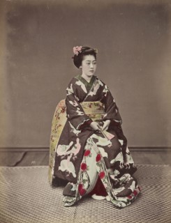 Seated Woman; Kusakabe Kimbei, Japanese, 1841 - 1934, active 1880s - about 1912, Japan; 1870s - 1890s; Hand-colored Albumen