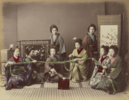 (Konkonchiki, Japanese Girl Playing Game; Kusakabe Kimbei, Japanese, 1841 - 1934, active 1880s - about 1912, Japan; 1870s