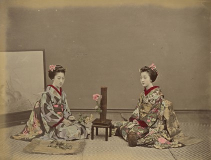 Flower Kept Alive by Putting in Water; Kusakabe Kimbei, Japanese, 1841 - 1934, active 1880s - about 1912, Japan; 1870s - 1890s