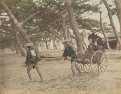 Jinrikishia; Kusakabe Kimbei, Japanese, 1841 - 1934, active 1880s - about 1912, Japan; 1870s - 1890s; Hand-colored Albumen