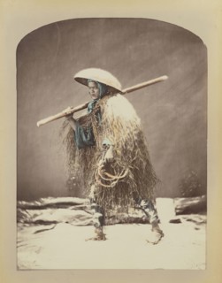 Coolie Winter Dress; Baron Raimund von Stillfried, Austrian, 1839 - 1911, Japan; 1870s - 1890s; Hand-colored Albumen silver
