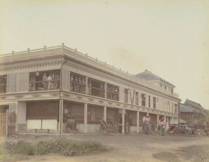 Geisha House; Kusakabe Kimbei, Japanese, 1841 - 1934, active 1880s - about 1912, Japan; 1870s - 1890s; Hand-colored Albumen