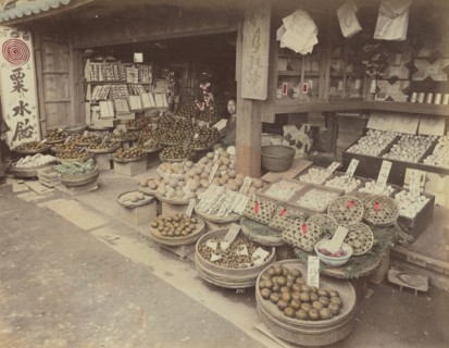 Orange Shop; Kusakabe Kimbei, Japanese, 1841 - 1934, active 1880s - about 1912, Japan; 1870s - 1890s; Hand-colored Albumen